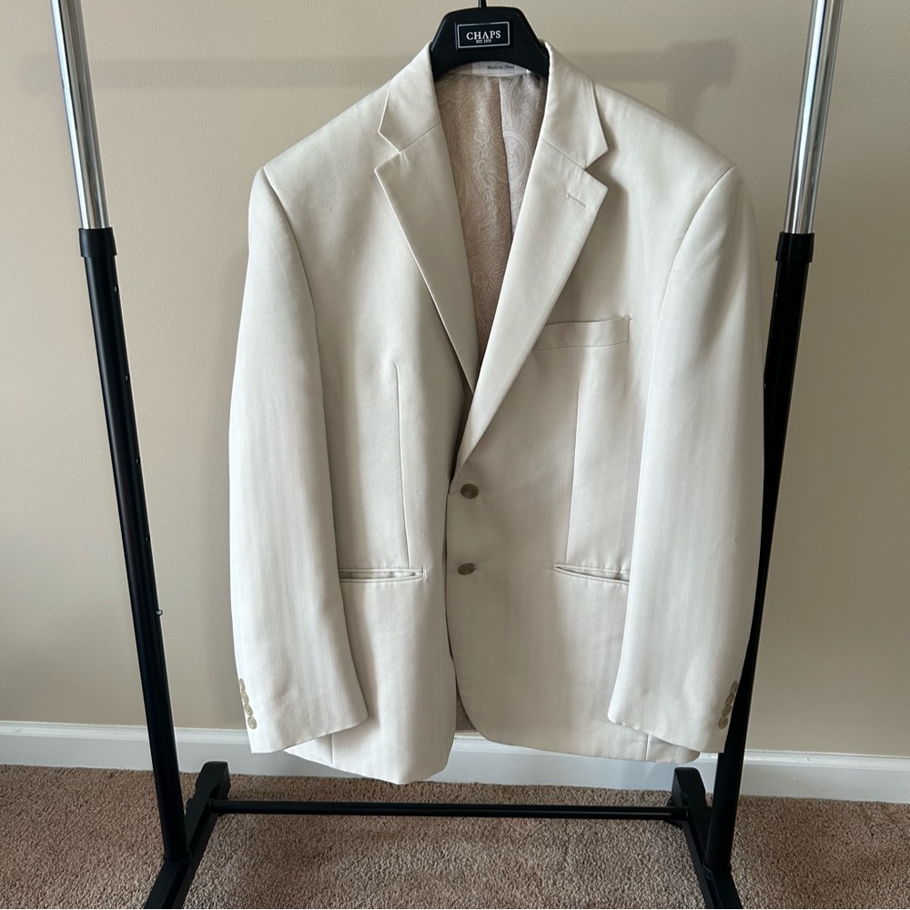 Chaps Sports Jacket- Cream Colored. size: 44L